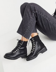 Черные ботинки на шнуровке London Rebel-Черный