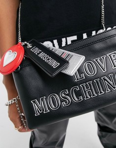 Черная стеганая сумка через плечо Love Moschino-Черный