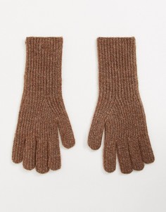 Удлиненные перчатки в светло-бежевом цвете Pieces-Светло-коричневый