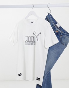 Белая футболка с большим логотипом Puma King-Белый
