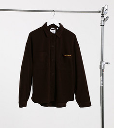 Флисовая рубашка навыпуск темно-коричневого цвета от комплекта COLLUSION-Коричневый