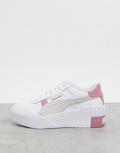 Бело-розовые кроссовки Puma Cali Wedge-Белый