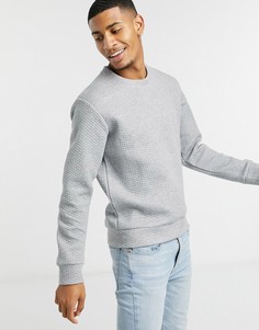 Светло-серый фактурный свитшот Jack & Jones Premium