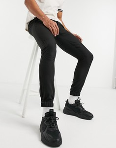Черные строгие супероблегающие джоггеры ASOS DESIGN-Черный