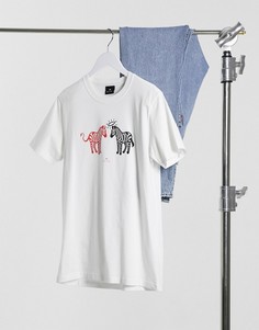 Белая приталенная футболка с принтом с зебрами PS Paul Smith-Белый