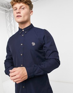 Темно-синяя рубашка с логотипом-зеброй PS Paul Smith-Темно-синий