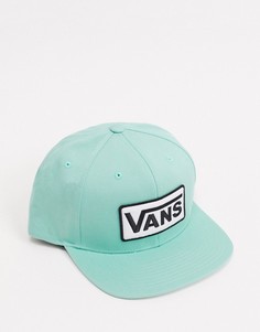 Бейсболка пыльно-нефритового цвета с регулируемым ремнем и накладкой Vans-Зеленый
