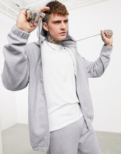 Серый спортивный oversized-костюм с худи и джоггерами ASOS DESIGN
