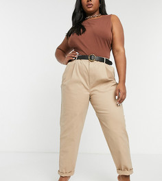 Светло-бежевые брюки-чиносы ASOS DESIGN Curve hourglass-Светло-бежевый