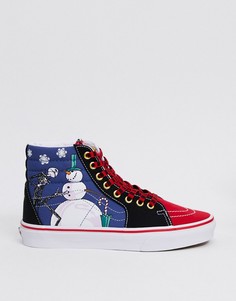 Синие с красным кроссовки Vans x Nightmare Before Christmas SK8-Hi-Мульти