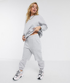 Серый спортивный oversized​​​​​​​-костюм из свитшота и джоггеров ASOS DESIGN Petite