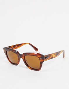 Солнцезащитные очки в коричневой оправе в стиле ретро Ray-Ban-Коричневый