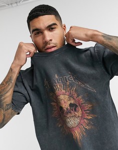 Черная футболка Topman с принтом Metallica-Черный