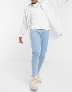 Голубые джинсы с необработанными краями ASOS DESIGN-Синий