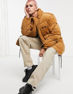 Коричневый пуховик из вельвета Kickers