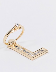 Кольцо для телефона с буквой "L" ASOS DESIGN-Золотой