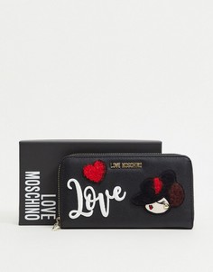 Черный кошелек с куклой Love Moschino