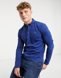 Синее поло с длинными рукавами Farah Stapleton-Зеленый