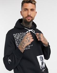 Худи черного цвета Bershka Tupac-Черный