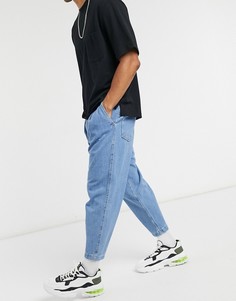 Голубые свободные джинсы Bershka-Синий