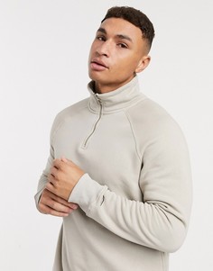 Светло-бежевый свитшот с короткой молнией River Island