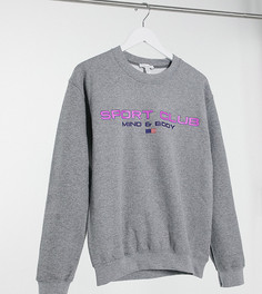 Серый свитшот с надписью "Sports Club" Topshop Petite