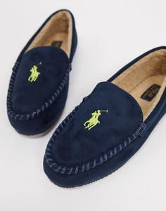 Темно-синие слиперы-мокасины Polo Ralph Lauren-Темно-синий