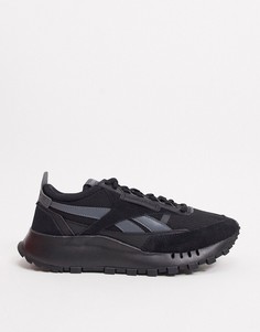 Reebok Classic Legacy Vintage trainers in triple black-Черный