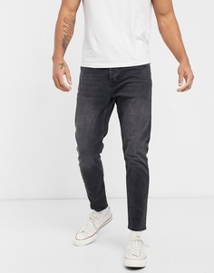 Суженные книзу черные джинсы Topman-Черный