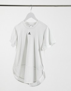 Белая футболка с разрезами adidas Training-Белый