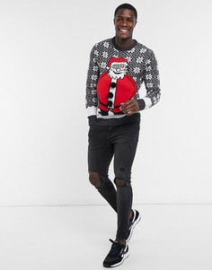 Новогодний джемпер Brave Soul-Серый