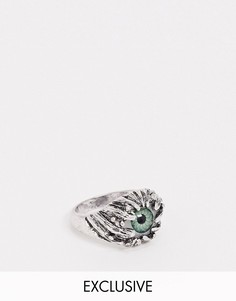 Серебристое кольцо с глазом Reclaimed Vintage Inspired-Серебряный