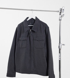 Серая куртка-харрингтон из смесовой шерсти ASOS DESIGN Plus-Серый