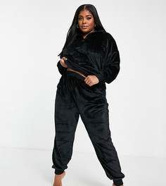 Очень мягкий комплект для дома из свитшота и джоггеров ASOS DESIGN Curve-Черный