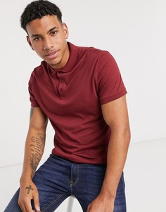 Бордовое трикотажное поло из органического хлопка ASOS DESIGN-Красный