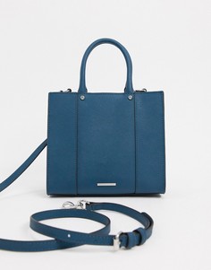 Темно-синяя кожаная сумка-тоут Rebecca Minkoff mab-Синий