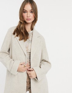 Светло-бежевое пальто Bershka-Кремовый