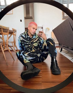 Oversized-джоггеры от комплекта с разноцветным принтом тай-дай ASOS DESIGN-Мульти