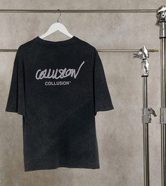 Футболка oversized с логотипом COLLUSION-Серый