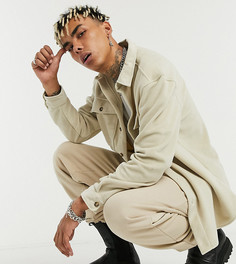 Светло-бежевая рубашка навыпуск из искусственной шерсти Reclaimed Vintage inspired-Светло-бежевый