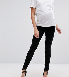 Черные джинсы скинни с посадкой под животом ASOS DESIGN Maternity-Черный