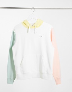 Худи в стиле oversized со вставками колор блок и логотипом-галочкой Nike-Мульти