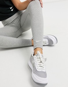 Серые леггинсы с логотипом-галочкой Nike-Серый