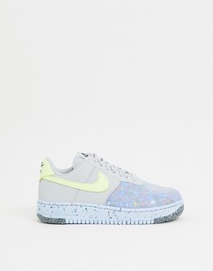 Бело-зеленые кроссовки Nike Air Force 1 Crater-Белый