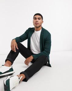 Темно-зеленый супероблегающий трикотажный пиджак ASOS DESIGN