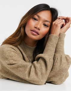 Бежевый джемпер с объемными рукавами Vero Moda