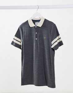 Серая футболка поло с манжетами Farah Radford-Серый