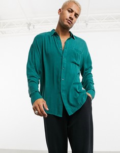 Зеленая вискозная oversized-рубашка в стиле 90-х ASOS DESIGN-Зеленый