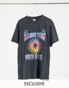 Футболка с принтом группы Luna в темно-сером выбеленном цвете Reclaimed Vintage inspired-Серый