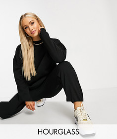 Черный спортивный костюм в стиле oversized из свитшота и джоггеров ASOS DESIGN Hourglass